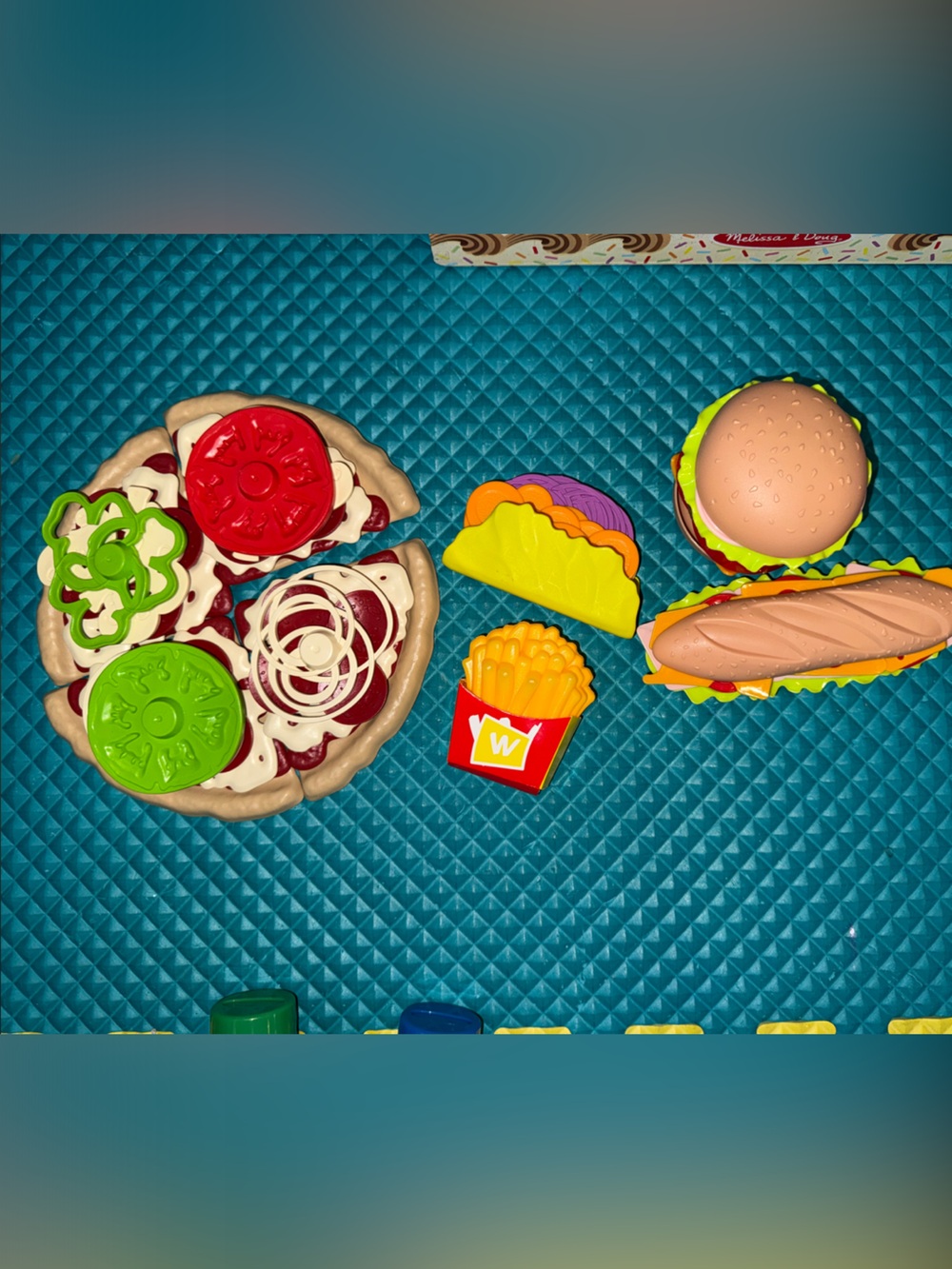 Kids Play Food Fast Food Set and stackable pizza
